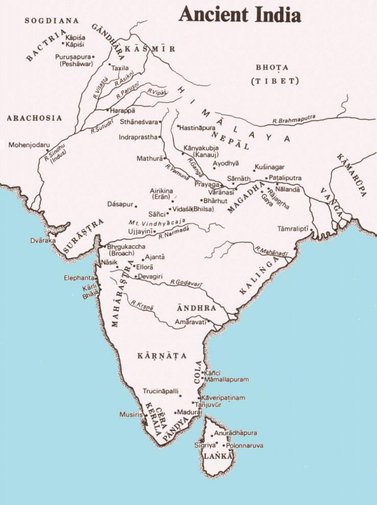 Historische Karte von Indien