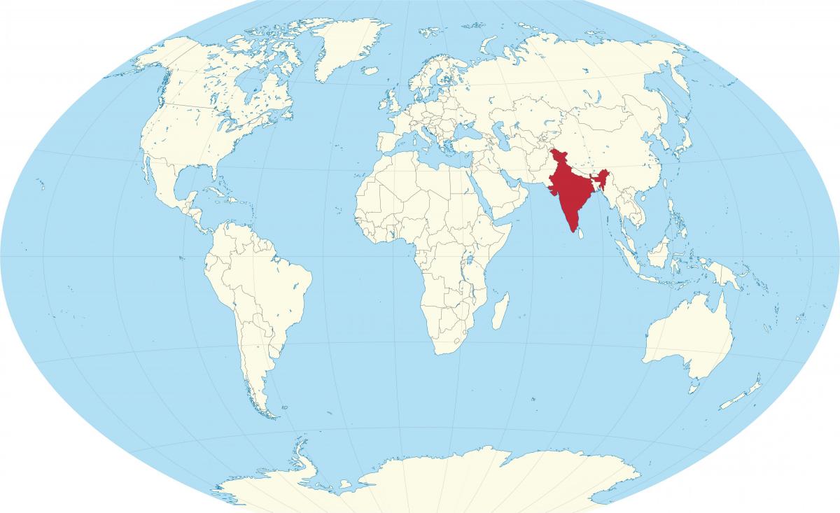 Indien Standort auf der Weltkarte