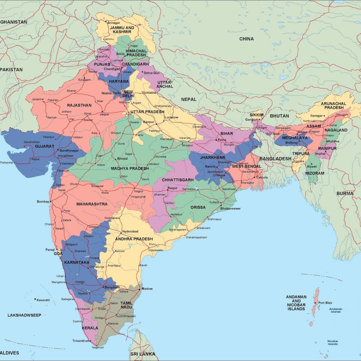 Indien administrative Karte