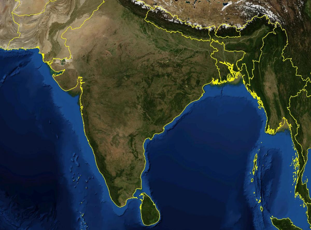Indien Himmel Ansicht Karte